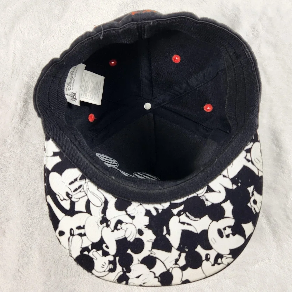 Disney Parks Mickey Mouse Hat Cap Fitted Youth One Size Black Graphic Boys
